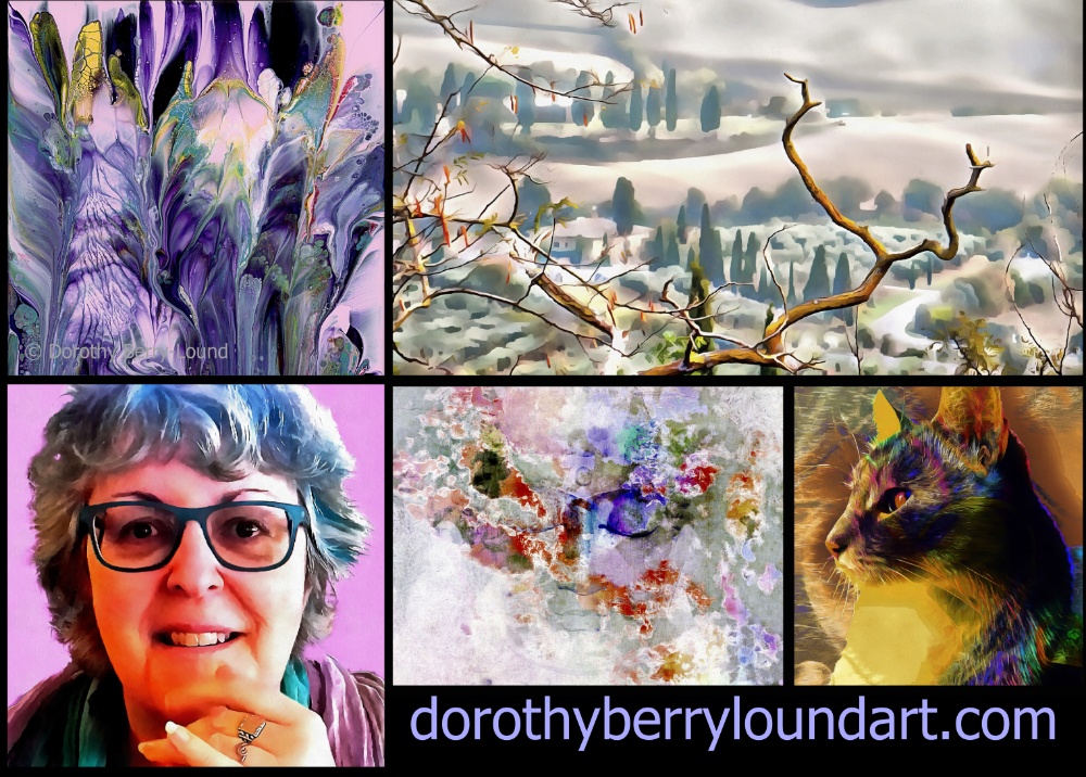 a collage showing a range of images and art by Dorothy Berry-Lound
